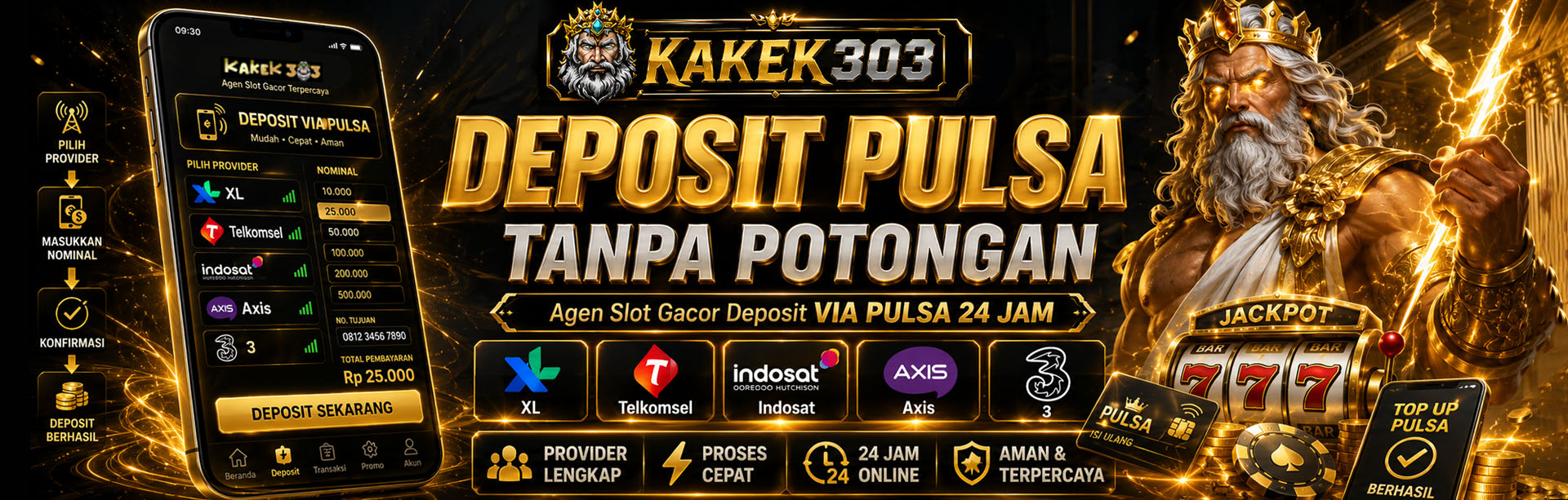 DEPOSIT PULSA TANPA POTONGAN